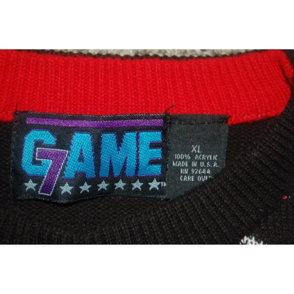Rare Vintage 1990s Chicago Bulls Game 7 Knit Sweater Men's XL Made in USA - Picture 2 of 7